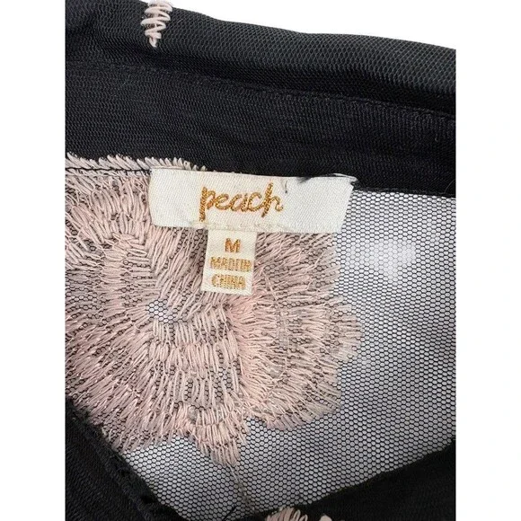 NWT Mesh Floral Dark Fairy Whimsigoth Blouse Top Goth Crochet Sexy Romantic M - Picture 5 of 16